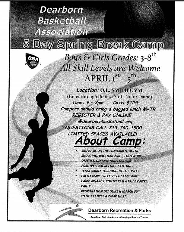 Spring Break Basketball Camp Maples Elementary School