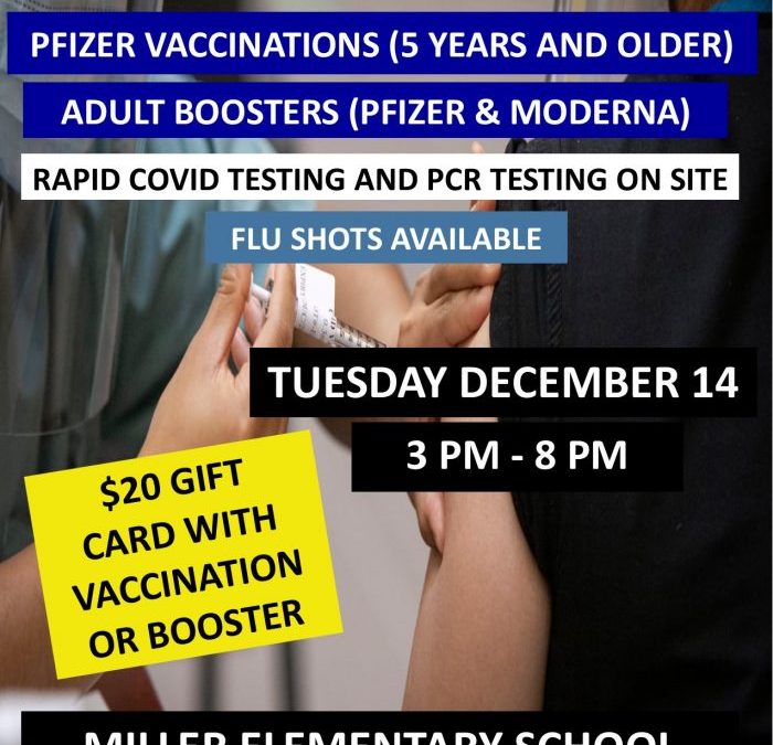 Miller School Covid Vaccination Clinic- Tuesday, December 14th